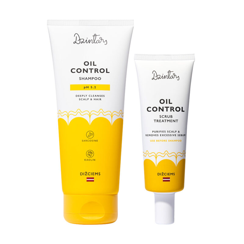 Dzintars Dižciems Oil Control set with shampoo 200ml and scrub treatment 75ml