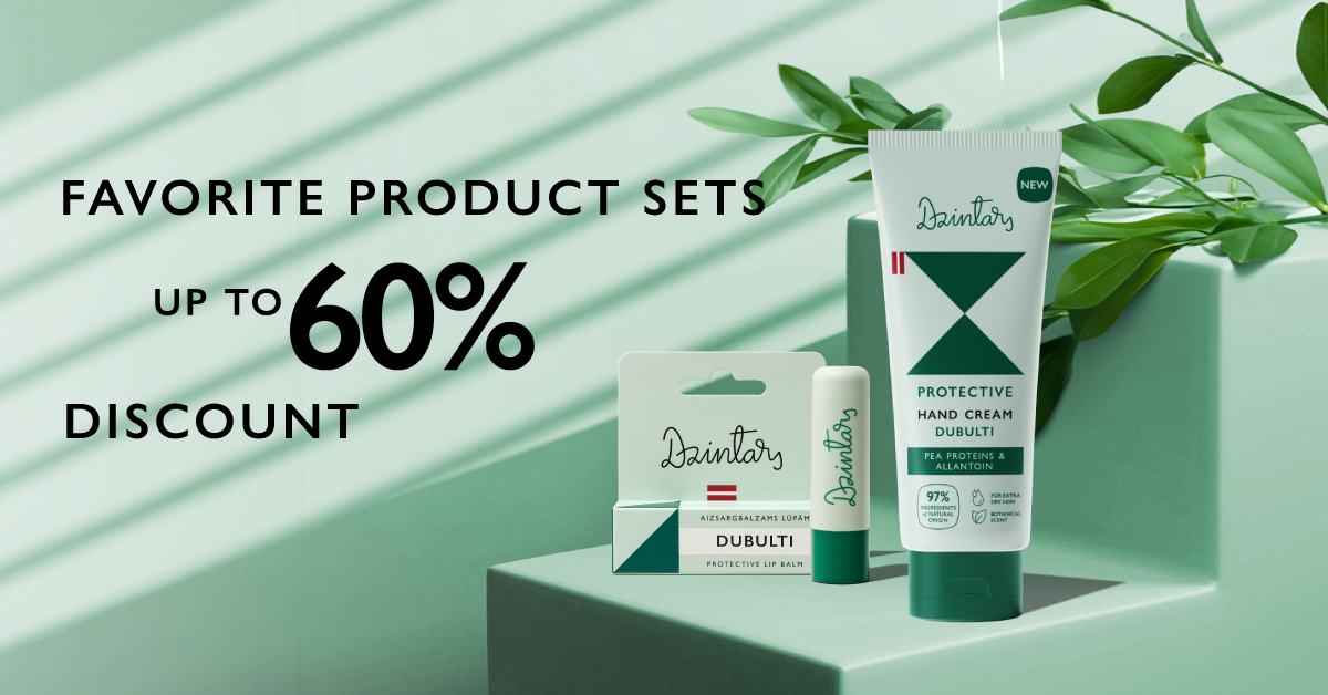 Dzintars product sets with up to 60% DISCOUNT