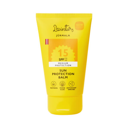 Dzintars Jūrmala Sun Protection Balm SPF 15 UVA+UVB – medium protection with panthenol and marine algae, new formula