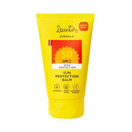 Dzintars Jūrmala Sun Protection Balm SPF 50 UVA+UVB – maximum high protection with panthenol, marine algae and antioxidants, new formula