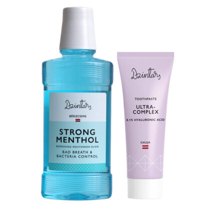 Daudzfunkcionālā zobu pasta Dzintars Gauja un mutes eliksīrs Bērzciems komplekts