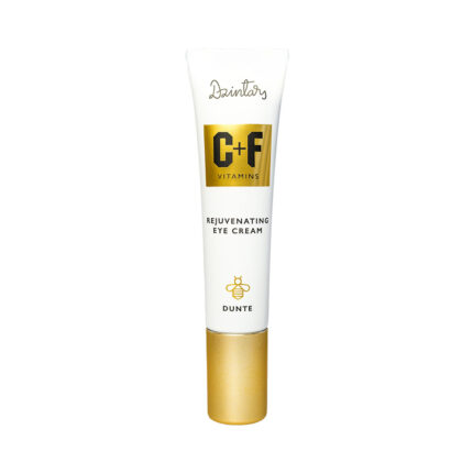 Dzintars Dunte Rejuvenating Eye Cream with vitamins C and F and royal jelly – anti-aging eye area cream 15ml, white tube with gold cap