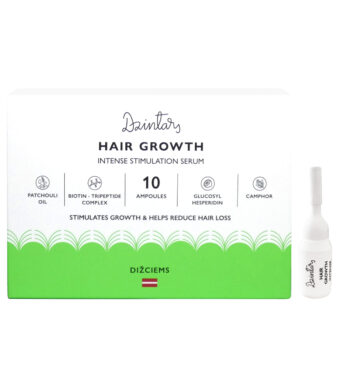 Dzintars Dižciems Hair Growth Intense Stimulation Serum 10 ampoules with biotin-tripeptide complex and glucosyl hesperidin