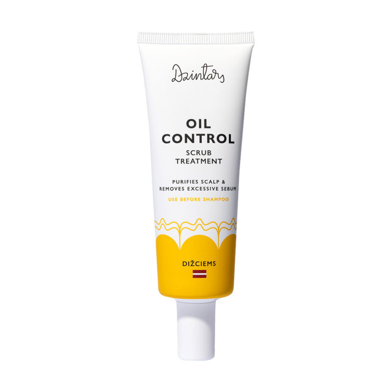 Dzintars Dižciems Oil Control Scrub Treatment 75ml with kaolin and perlite for deep scalp cleansing
