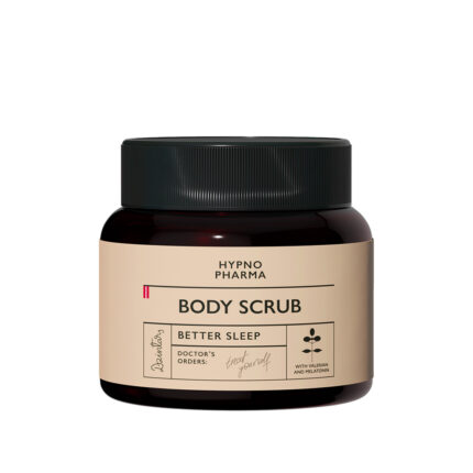 Dzintars Hypno Pharma Body Scrub 300g with valerian, melatonin and apricot seed powder for soft skin and better sleep