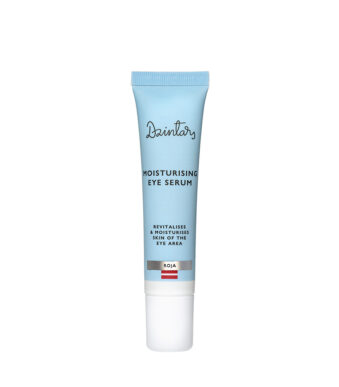 Dzintars Roja Moisturising Eye Serum in a light blue tube, revitalises and hydrates the eye area skin