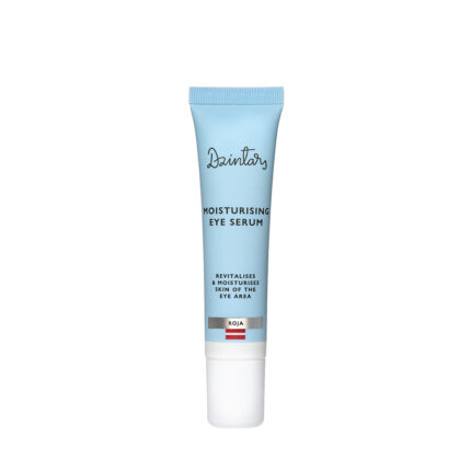 Dzintars Roja Moisturising Eye Serum in a light blue tube, revitalises and hydrates the eye area skin
