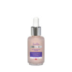 Dzintars Roja Moisturising Serum in a pink glass dropper bottle with sea collagen, elastin, and amber extract