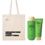 Dzintars Unsubscribe From Everything calming gift set – body cleanser, body cream and tote bag with botanical fresh notes